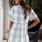 Notched Side Slit Cuffed Blouse