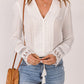 Tassel Tie Spliced Lace V-Neck Top