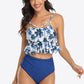 Tropical Print Ruffled Two-Piece Swimsuit