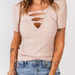 Strappy Ribbed Knit T-Shirt