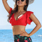 Two-Tone Ruffled Two-Piece Swimsuit