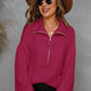Half-Zip Lantern Sleeve Sweater