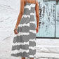 Contrast V-Neck Spaghetti Strap Midi Dress