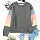 Color Block Ribbed Trim Sweatshirt