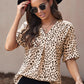 Printed V-Neck Cuffed Tunic Top
