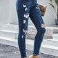 Distressed Hem Detail Skinny Jeans