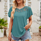 Spliced Lace Flutter Sleeve Top