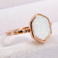 Opal Hexagon 925 Sterling Silver Ring