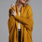 Dolman Sleeve Open Front Ribbed Trim Longline Cardigan