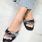 Qupid Shining Brighter Rhinestone Woven Strap Slide