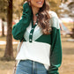 Color Block Chevron Half-Button Sweater