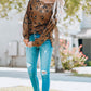 Leopard V-Neck Side Slit High-Low Top