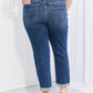Vervet by Flying Monkey Full Size Distressed Cropped Jeans with Pockets