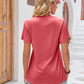 Ruched V-Neck Short Sleeve Tee