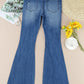 Distressed Frayed Hem Flare Jeans