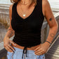 Drawstring Hem Ribbed Cropped Tank