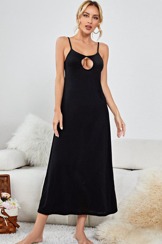 Cutout Scoop Neck Midi Night Dress