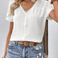 Textured Lace Trim Tee Shirt