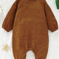 Baby Buttoned Collared Neck Corduroy Jumpsuit