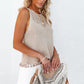 Openwork Tassel Hem Knit Tank