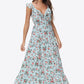 Floral Ruffle Shoulder Tied Maxi Dress