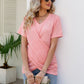 V-Neck Crisscross Short Sleeve Tee