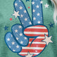 US Flag Peace Sign Hand Graphic Tee