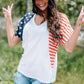 US Flag V-Neck Tee Shirt