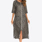 Zip Up Slit Night Dress with Pockets