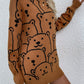 Bear Print Sweater Dress