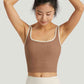 Contrast Square Neck Cropped Sports Tank