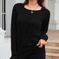 Texture Round Neck Long Sleeve Knit Top