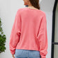 V-Neck Drop Shoulder Long Sleeve Knit Top