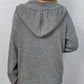 Drawstring Detail Button Front Hooded Cardigan