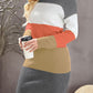 Color Block Drop Shoulder Round Neck Sweater Dress