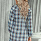 Plaid Tie Front Mini Shirt Dress