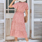 Printed Flutter Sleeve Tiered Dress