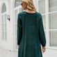 Cable-Knit Raglan Sleeve Round Neck Sweater Dress