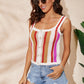 Striped Scalloped Trim Knit Tank