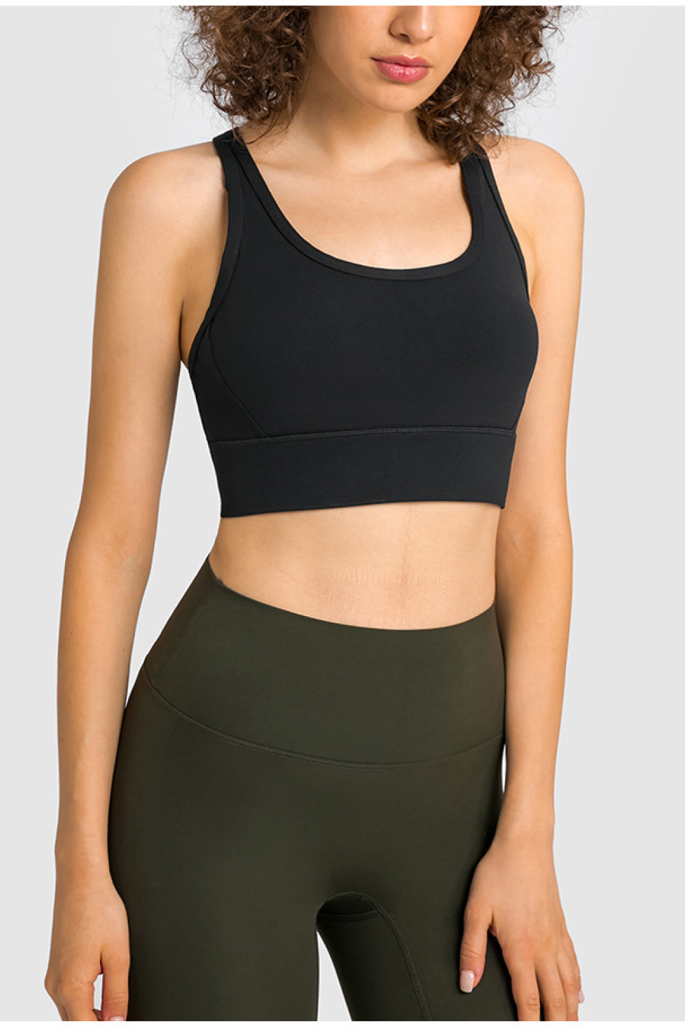 Mesh Panel Racerback Longline Sports Bra