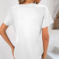 Button Detail Surplice Short Sleeve Tee