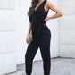 Tied Surplice Neck Sleeveless Jumpsuit