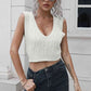 Cable-Knit Deep V Cropped Knit Vest