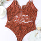 Lace Spaghetti Straps Cutout Bodysuit