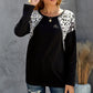 Leopard Snakeskin Print Dropped Shoulder Top