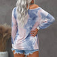 Tie-dye Pullover Boat neck Sweatshirt