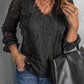 Lace Crochet V-Neck Flounce Sleeve Top