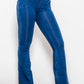High Waist Zip Detail  Flare Long Jeans
