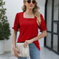 Square Neck Flounce Sleeve Top