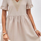 V-Neck Flounce Sleeve A-Line Dress